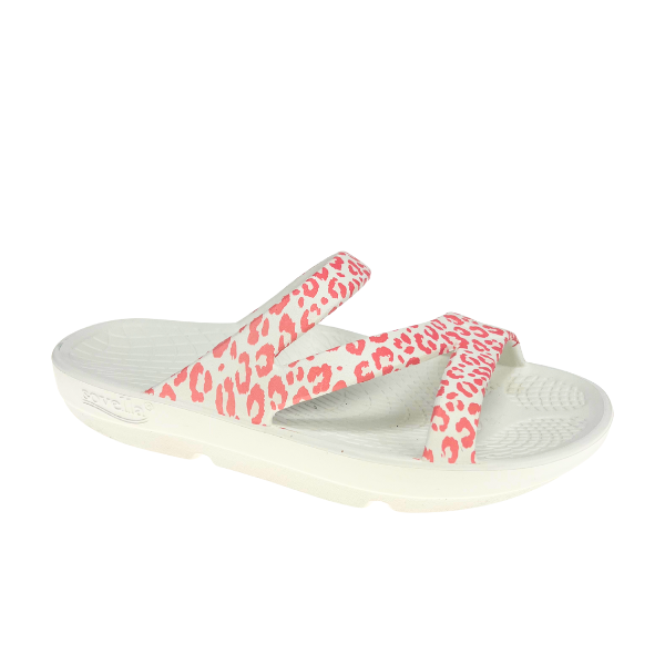 Sovella Active Recovery Sandals Women's PF Slide Pink/Leopard - Glamourous Grace