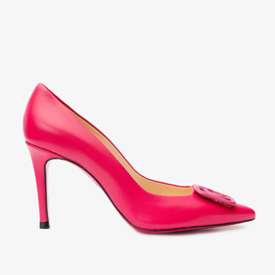 The Maneadero Pink Leather Pump Fuchsia Sole Women Shoe - Glamourous Grace