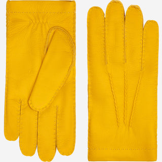 Matteo (yellow) - Italian gloves made of American deerskin leather with cashmere lining - Glamourous Grace