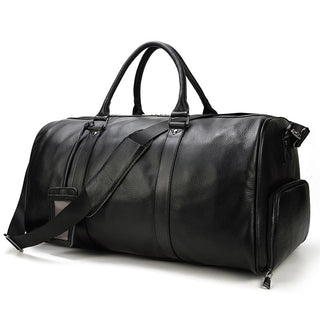 Handmade Full Grain Leather Carry-on Bag, Vintage Men's Travel Duffle & Gym Bag