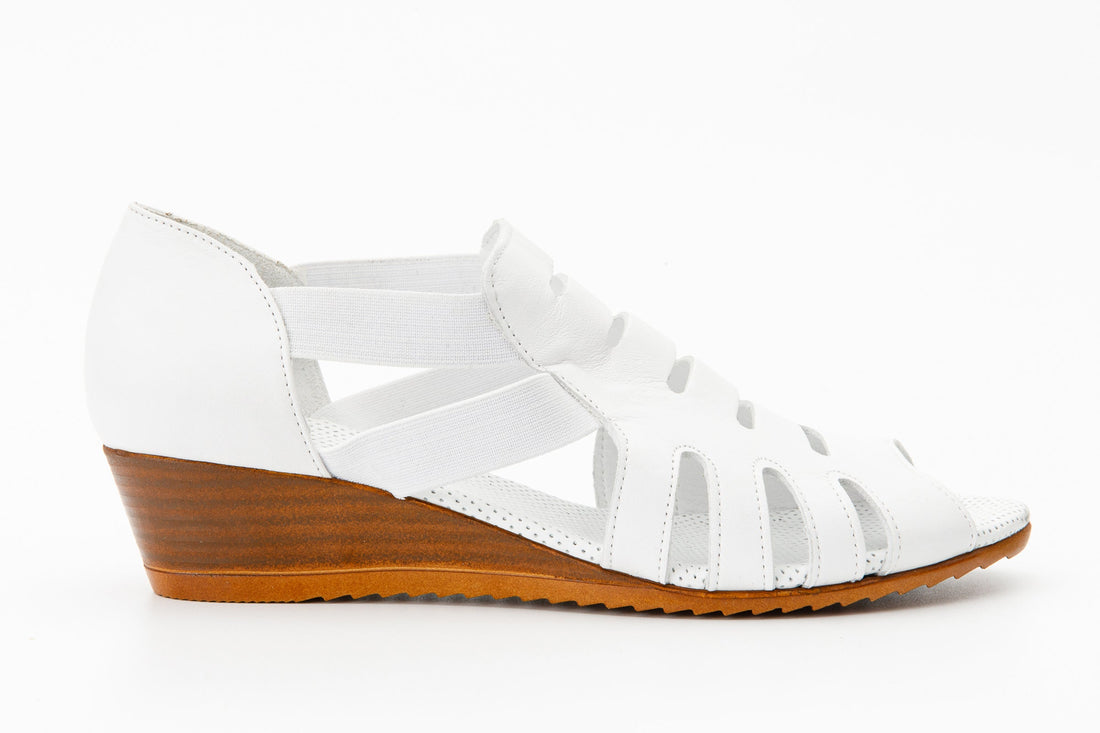 The Atina White Leather Sandal Final Sale! - Glamourous Grace