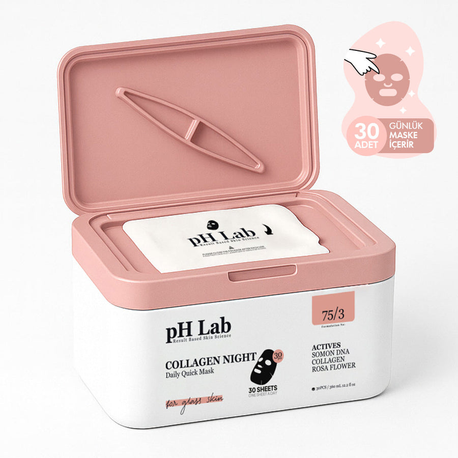 PHLab Collagen Daily Sheet Mask, 30-Count, Salmon DNA & Niacinamide - Glamourous Grace