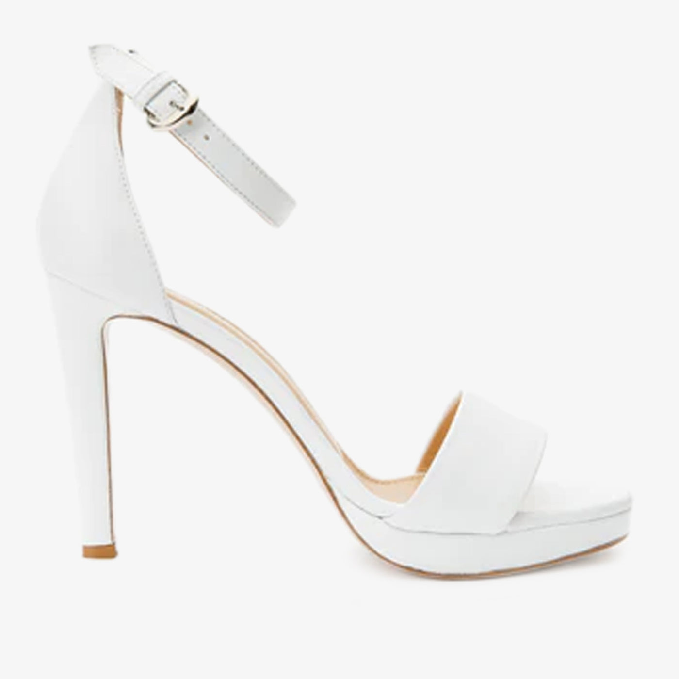 The Aksu White Leather Ankle Strap Women Sandal Final Sale! - Glamourous Grace