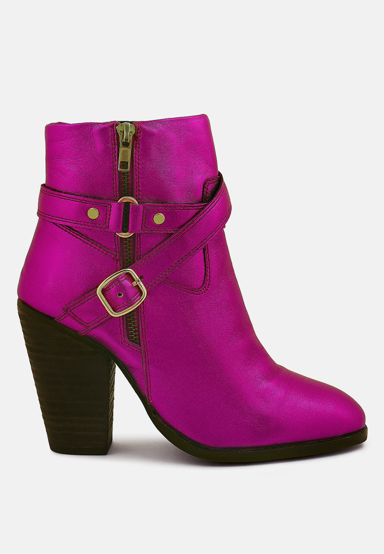Cat-Track Leather Ankle Boots - Glamourous Grace