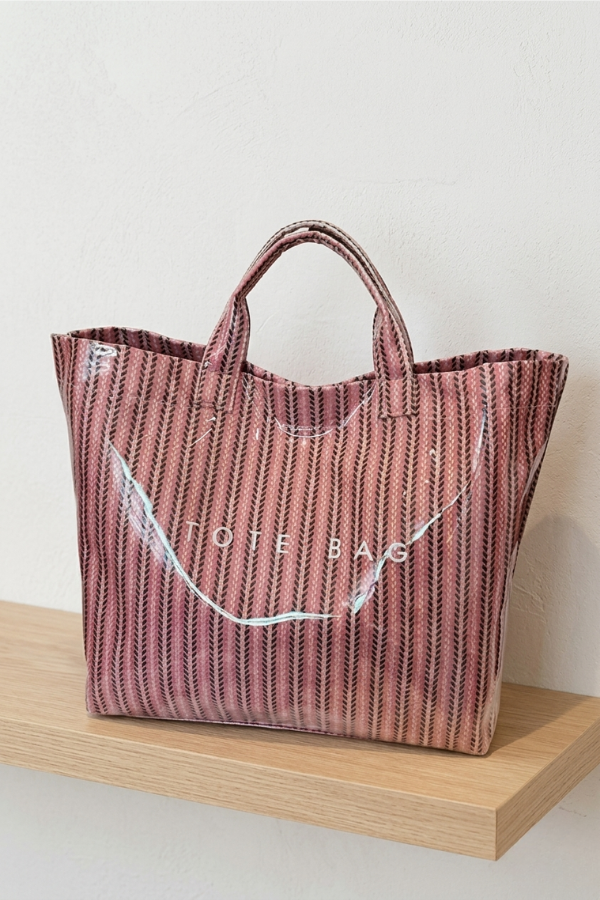 SC - Pink Chevron Vinyl TOTE BAG - Glamourous Grace