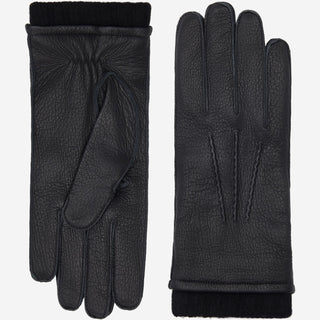 Vittoria (black) - Italian gloves made of American deerskin leather with cashmere lining - Glamourous Grace