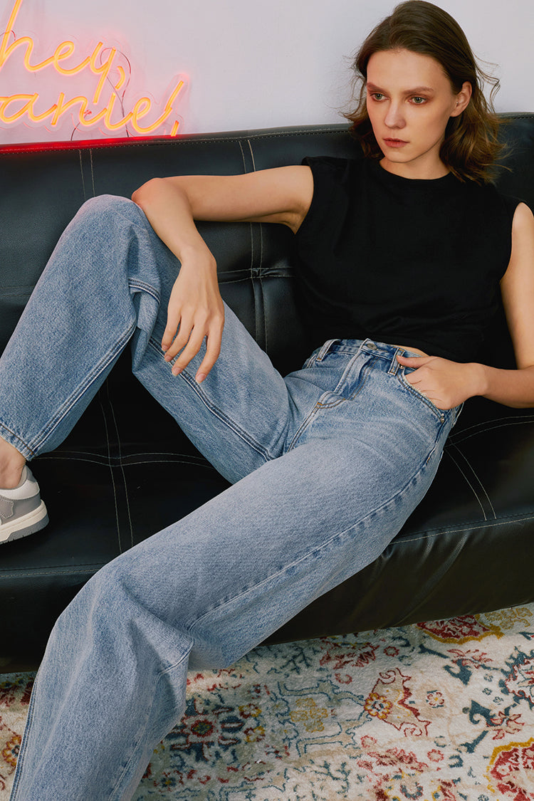 Angeles High Rise Baggy Jeans HJ103 - Glamourous Grace