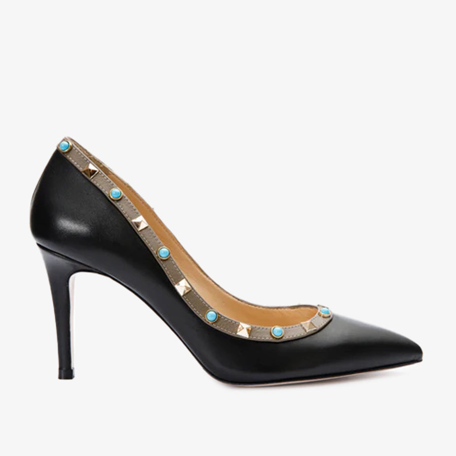 The Tikapur Black Leather Pump Women Shoe Final Sale! - Glamourous Grace