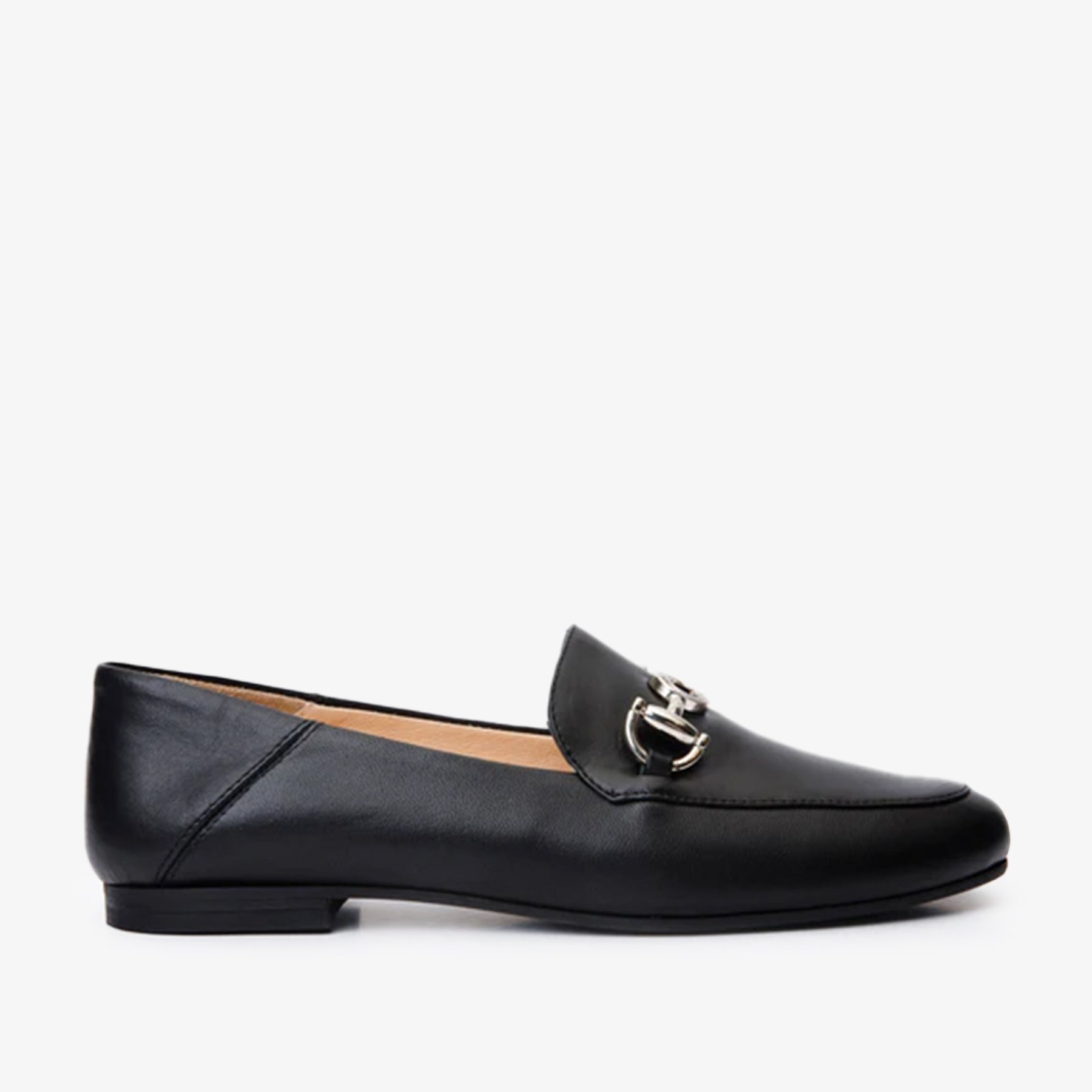 Luanda Black Leather Women Flat Shoe - Glamourous Grace