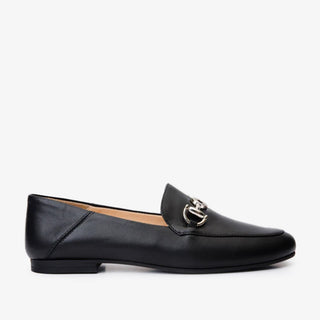 Luanda Black Leather Women Flat Shoe - Glamourous Grace