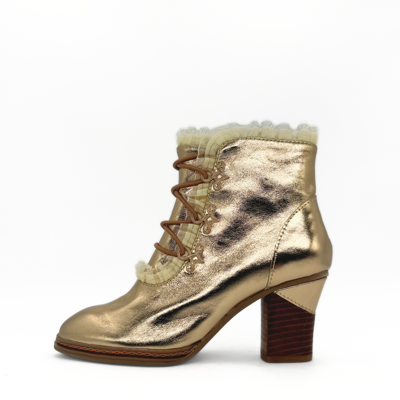 Galleria Metallic Victorian Booties - Glamourous Grace