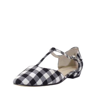 Garden Gingham T-Strap Flats - Glamourous Grace