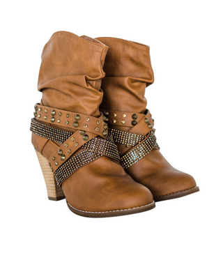 Short Change Booties in Tan - Glamourous Grace