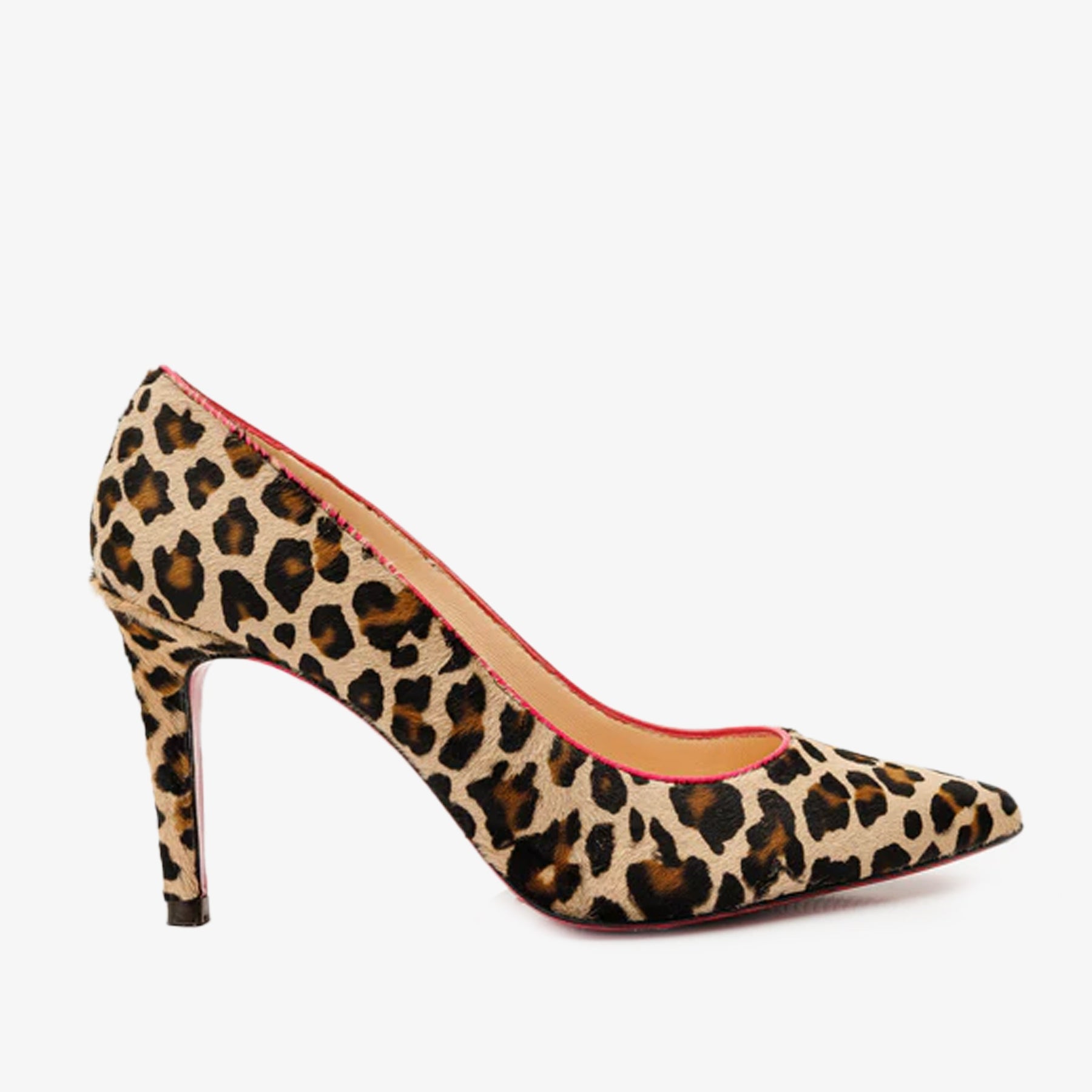 The Olbia Leopard Leather Pump Fuchsia Sole Women Shoe - Glamourous Grace