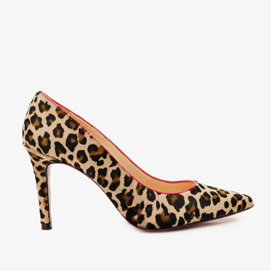 The Olbia Leopard Leather Pump Fuchsia Sole Women Shoe - Glamourous Grace