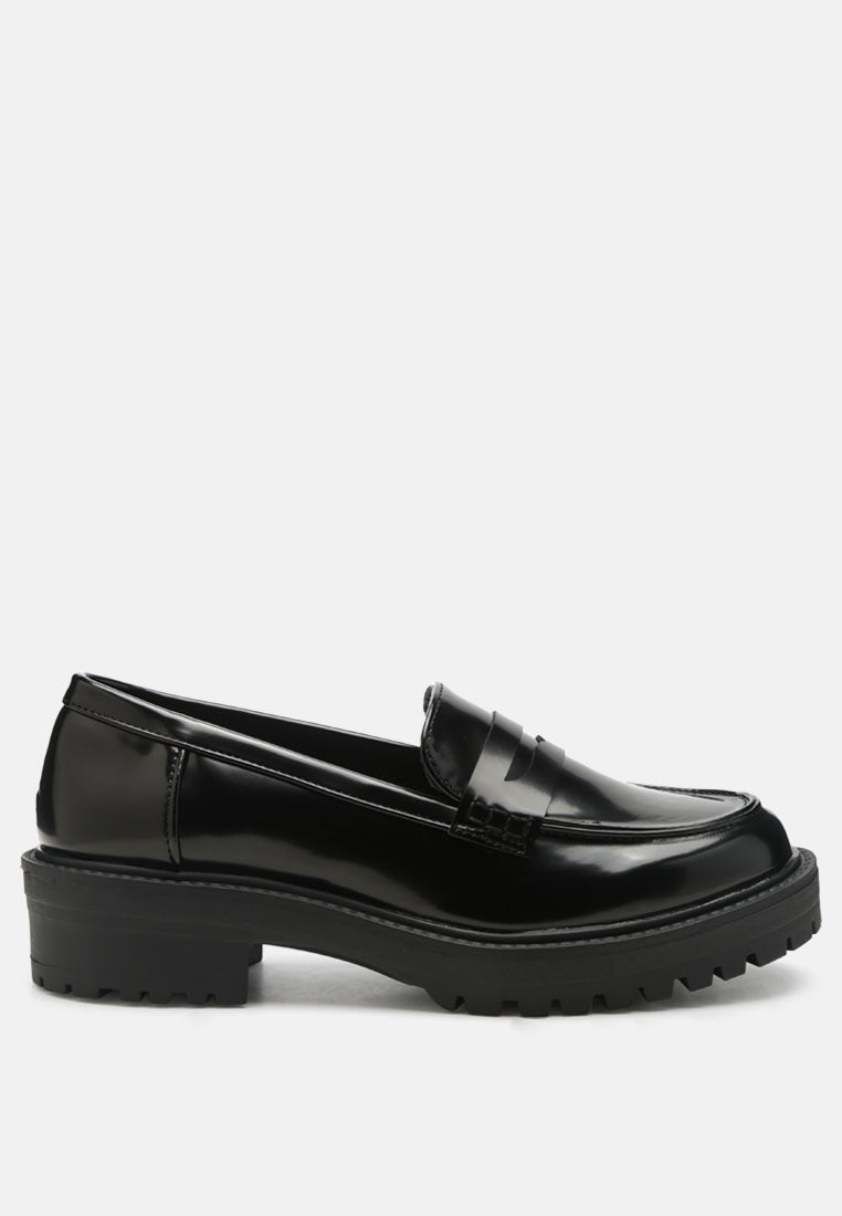 Jules Faux Leather Lug Loafers - Glamourous Grace