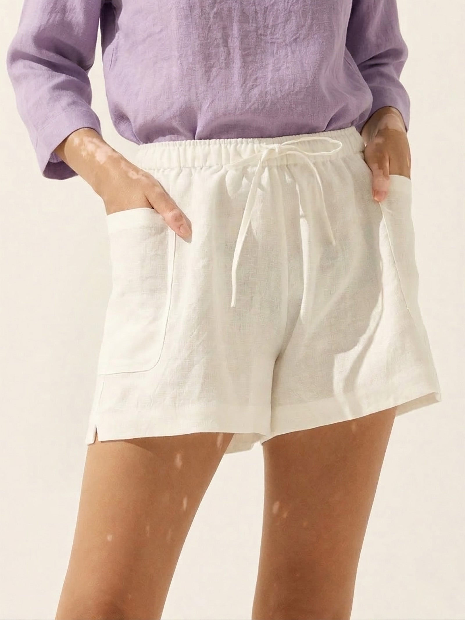 100% Linen Utility Side Pocket Short WYNNIE - Glamourous Grace