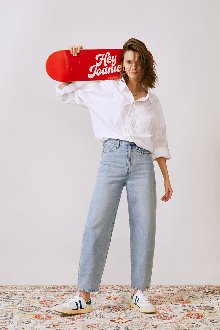 Queens Of Noise High Rise Barrel Jeans HJ026 [FINAL SALE] - Glamourous Grace