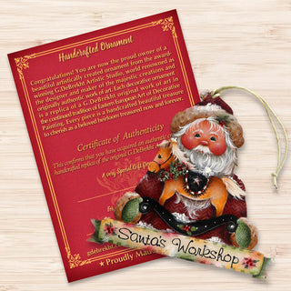 Santa's Workshop Wooden Ornaments by Jamie Mills-Price Christmas Santa Snowman Decor - 8611068-2-MP