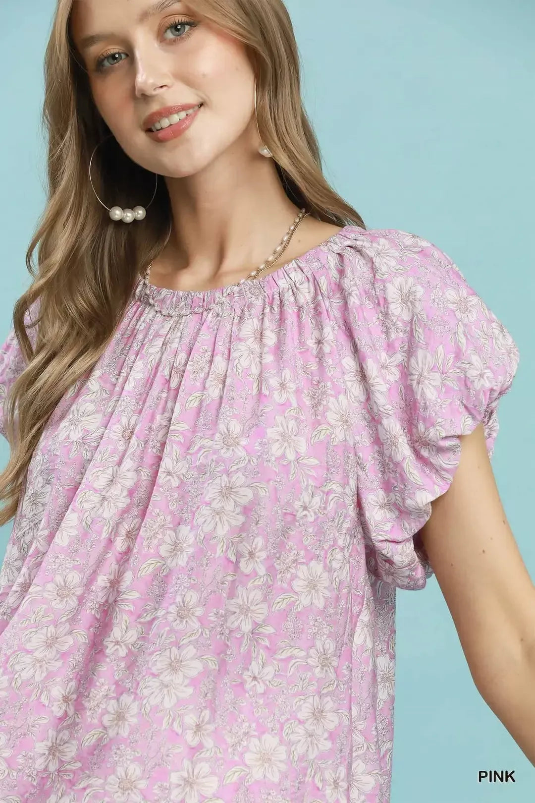 Umgee Umgee Floral Puff Sleeve Blouse - Glamourous Grace