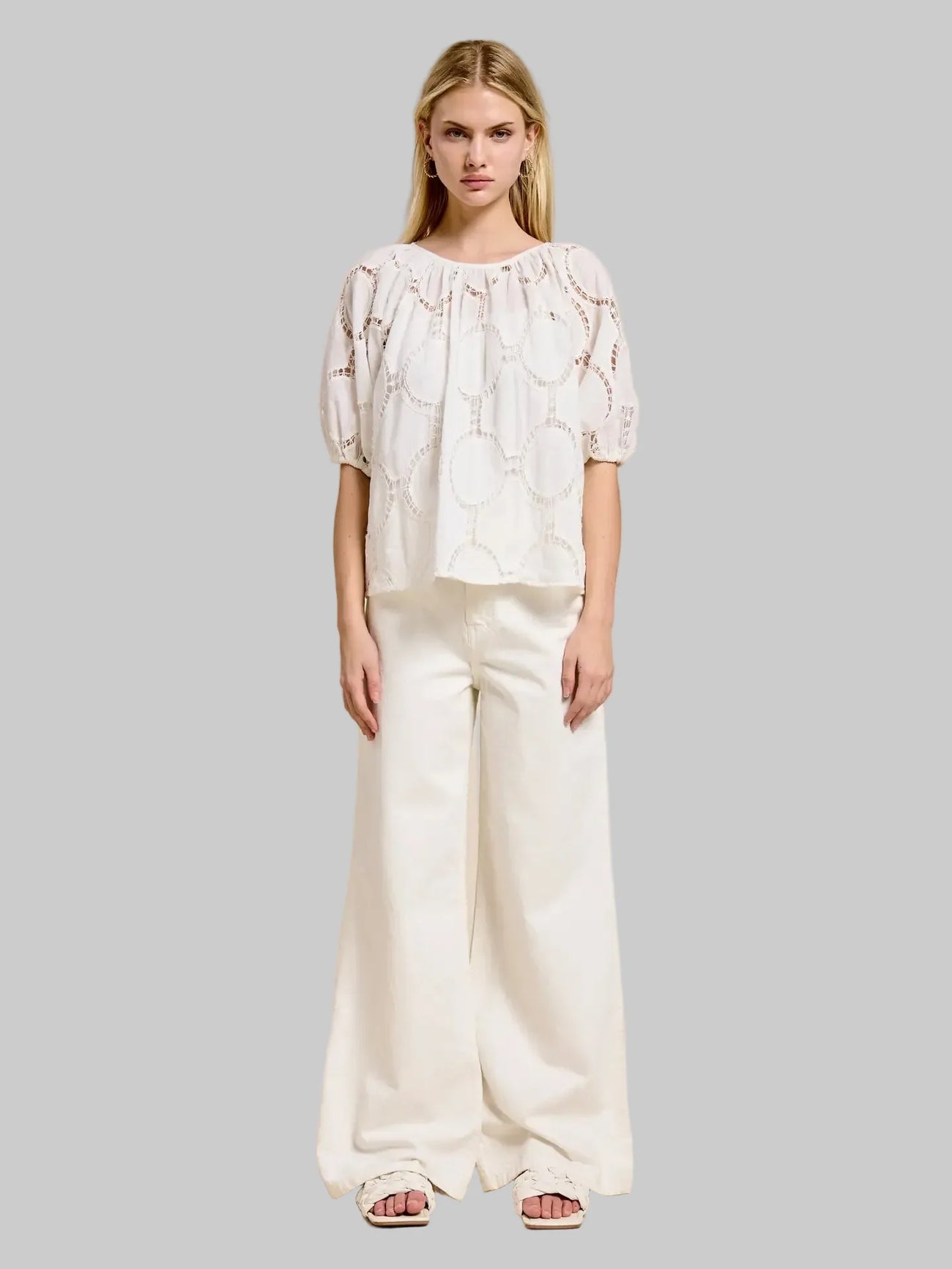 Bloom Eyelet White Blouse - Glamourous Grace