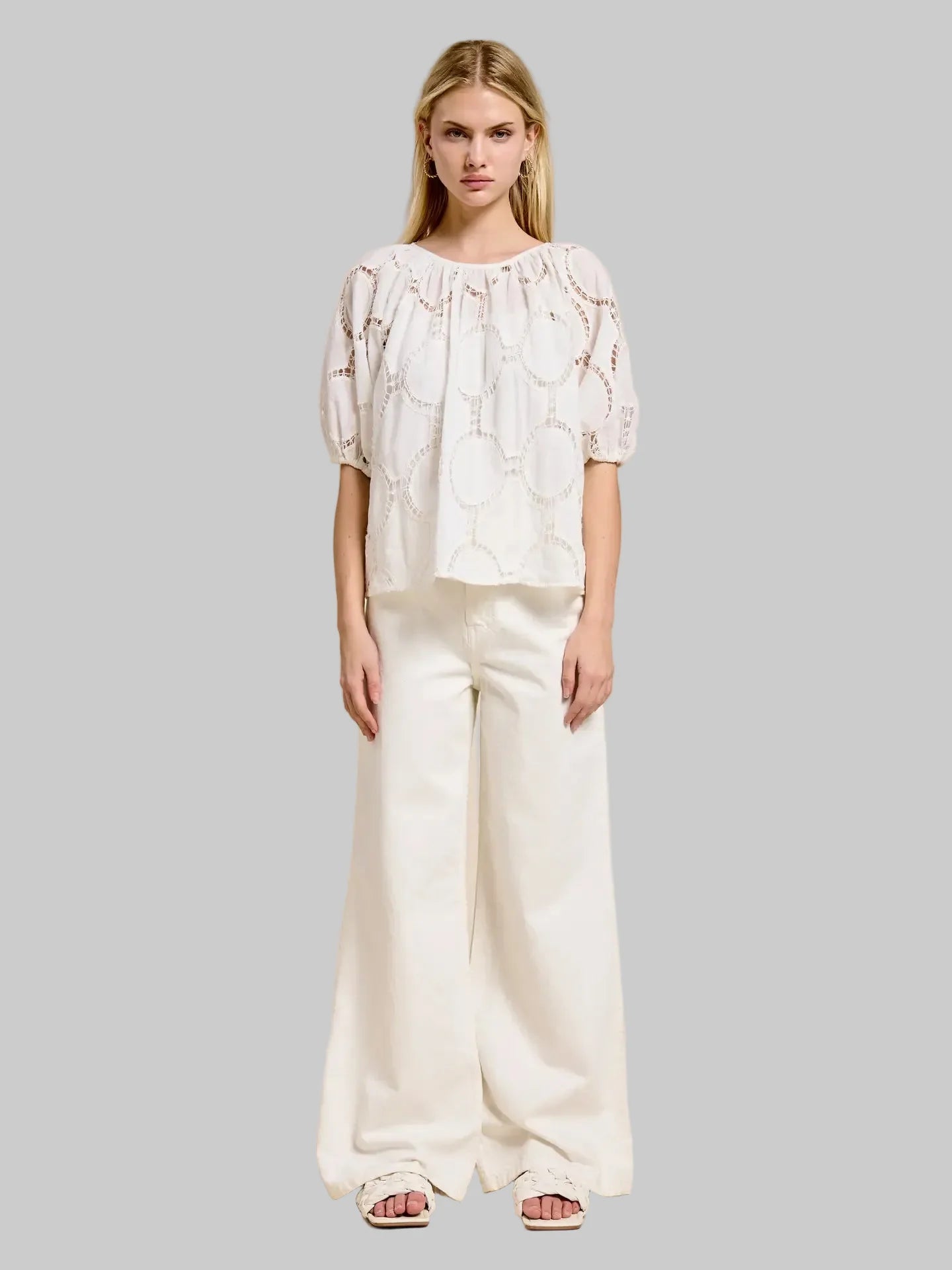 Bloom Eyelet White Blouse - Glamourous Grace