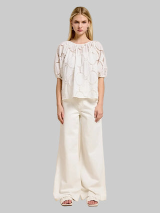 Bloom Eyelet White Blouse - Glamourous Grace