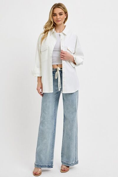 RISEN Four Pocket Straight Leg Blue Denim Jeans