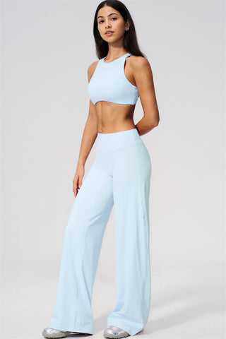 The Twirl Open Back Sports Bra Straight Leg Pants 2-Piece Set