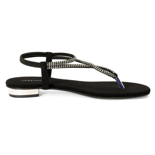 Liora - Black Thong Sandals