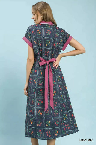 Umgee Mix Floral Button-Front Midi Dress - Glamourous Grace