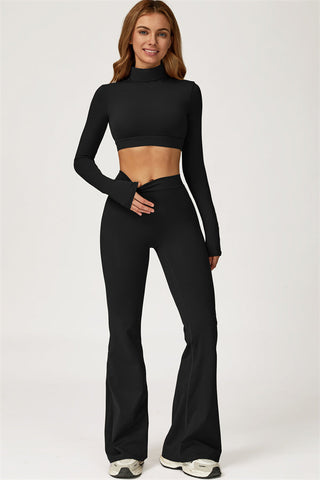 The Axis Crop Top Flared Leggings 2-Piece Set