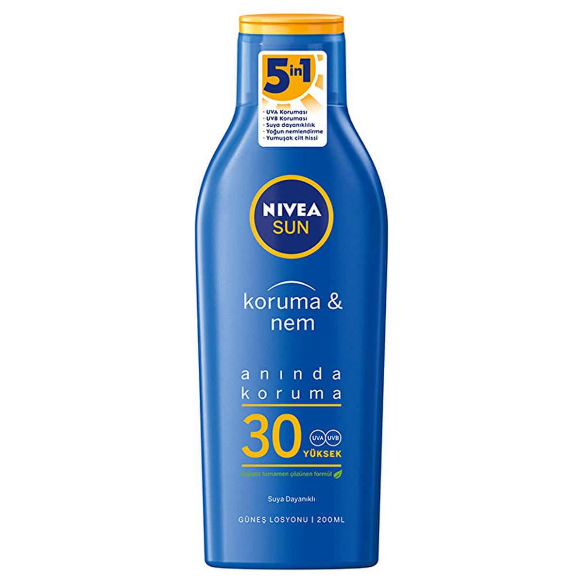NIVEA Sun SPF 30 Sunscreen Lotion: 48H Moisturizing UVA UVB Protection, Water Resistant, Ocean Friendly - Sensitive Skin Sun Protection - Glamourous Grace