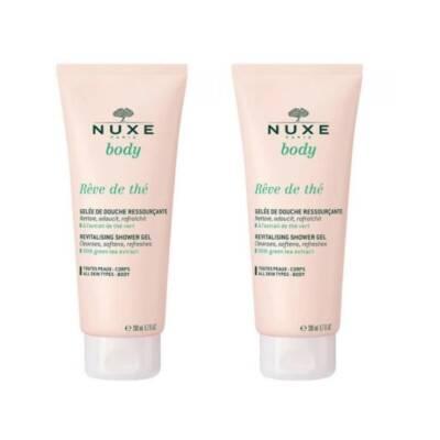Nuxe Reve De The Revitalizing Shower Gel (2 x 200ml): Gentle, Vegan Formula with Green Tea for a Refreshing & Natural Cleanse - Glamourous Grace
