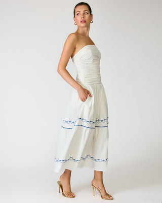 Oia White & Blue Dress - Glamourous Grace