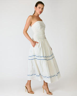 Oia White & Blue Dress - Glamourous Grace