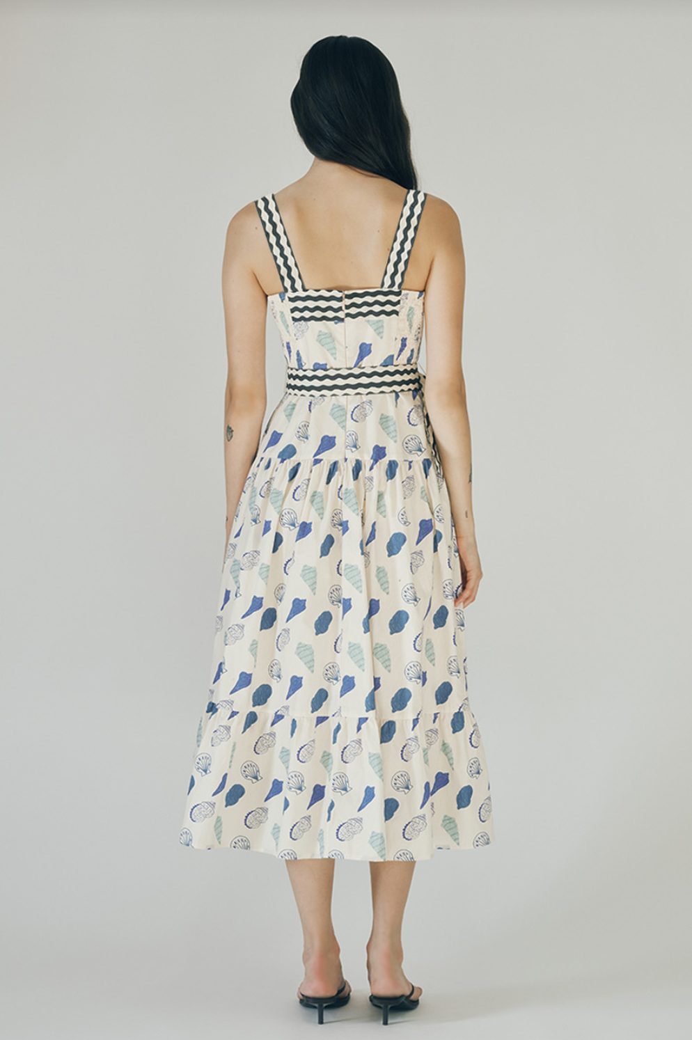 Madeline Blue shell Print Dress - Glamourous Grace