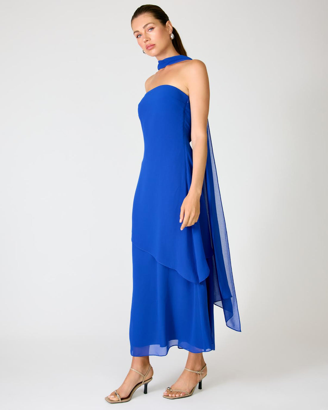 Azure Coast Blue Scarf Dress - Glamourous Grace