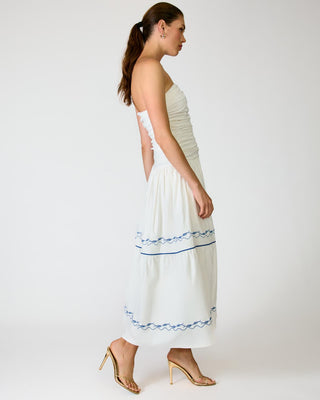 Oia White & Blue Dress - Glamourous Grace
