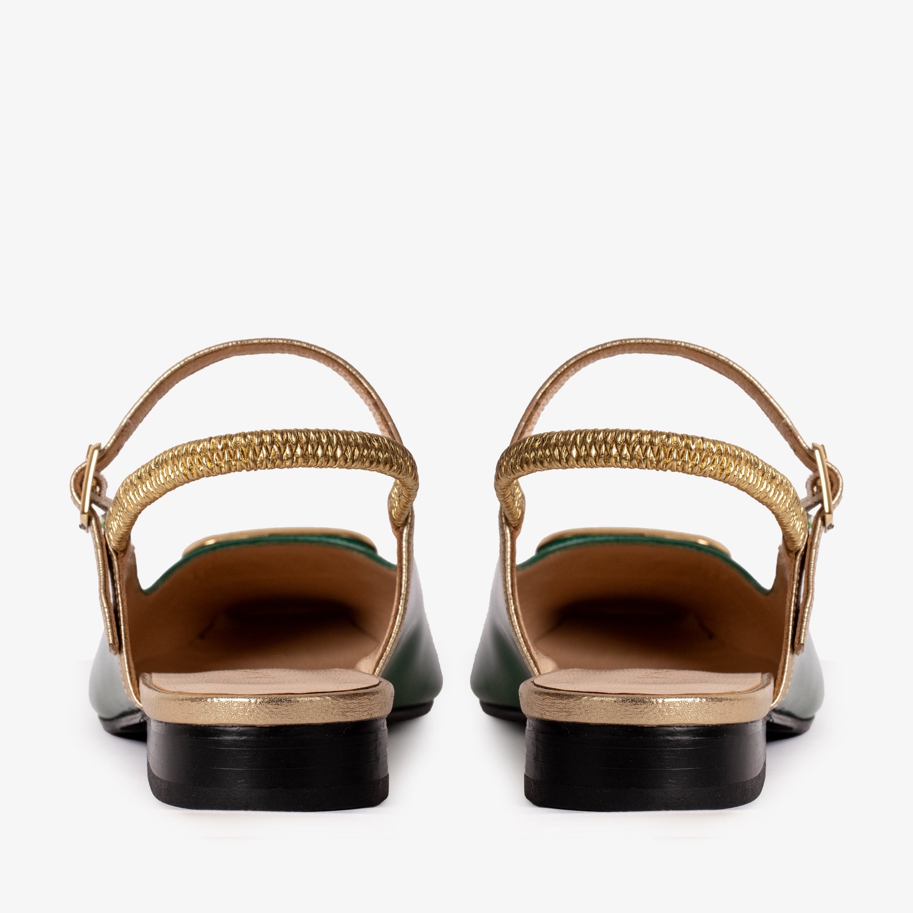 The Rosalinda Green Patent Leather Women Flat Slingback Sandal - Glamourous Grace