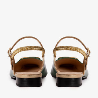 The Rosalinda Green Patent Leather Women Flat Slingback Sandal - Glamourous Grace