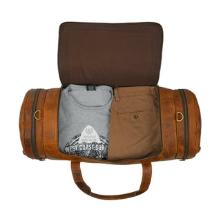 Leather Gym Travel Bag, Round - Glamourous Grace