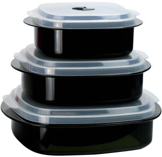 Microwave Cookware & Storage Set, Black
