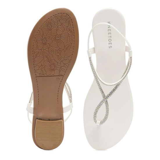 Liora - White Thong Sandals