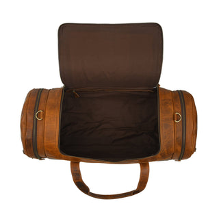 Leather Gym Travel Bag, Round - Glamourous Grace