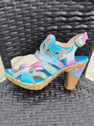 Zendaya Hand-painted Genuine Leather Sandals