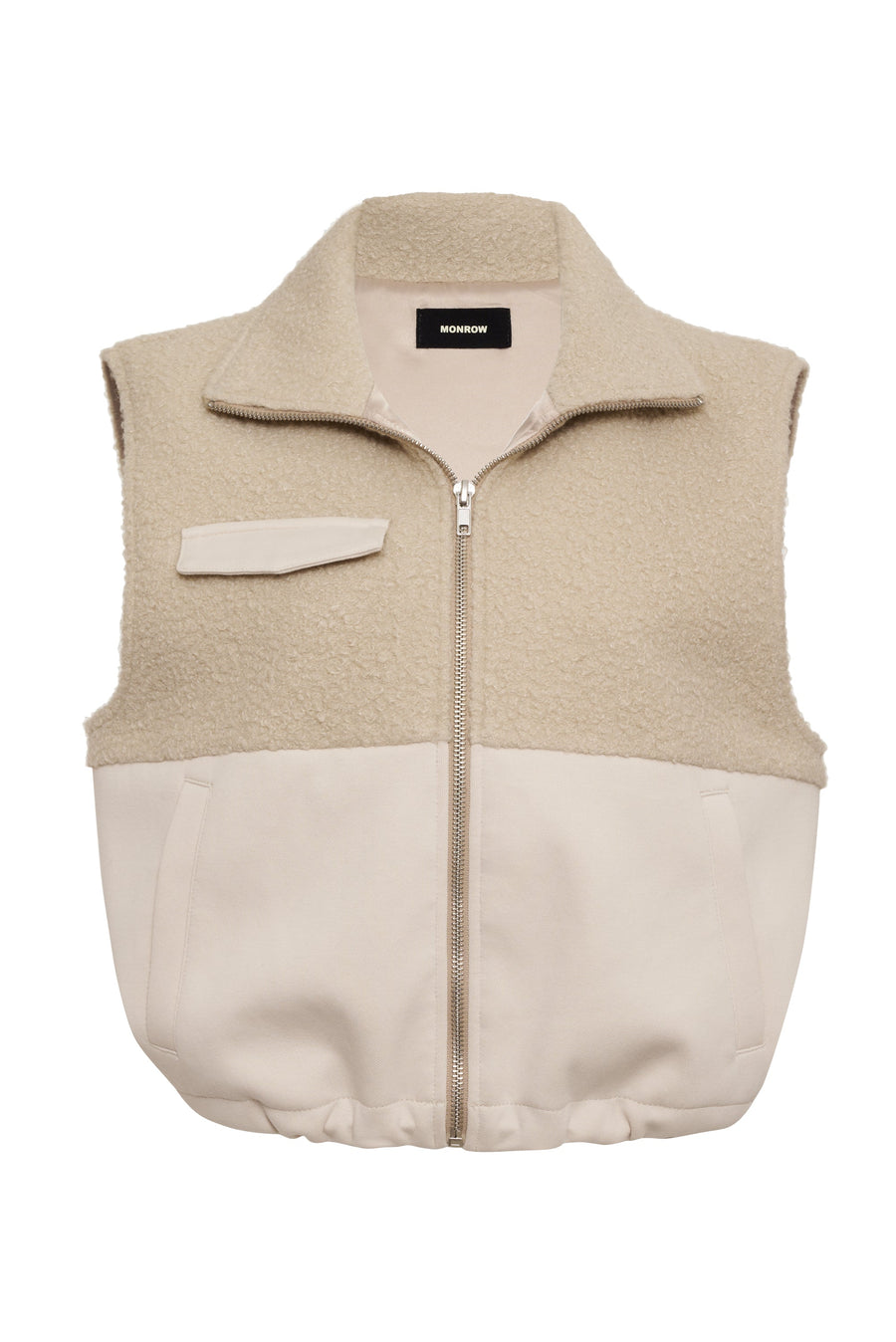 MONROW Sherpa Zip Up Vest - Glamourous Grace