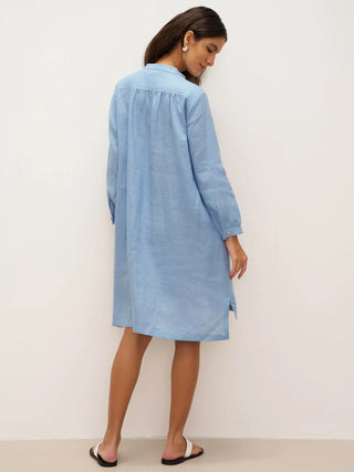 100% Linen V-Neck Pullover Shirt Dress JADEN - Glamourous Grace