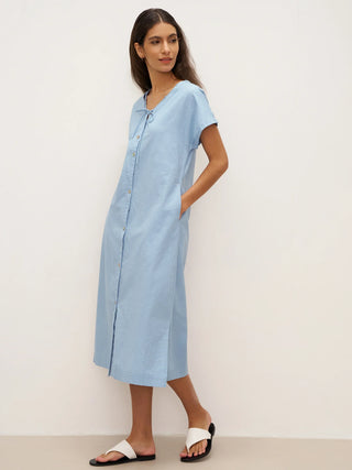 Linen Ladder Tie Simple Dress TAMARA - Glamourous Grace
