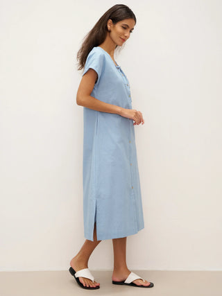 Linen Ladder Tie Simple Dress TAMARA - Glamourous Grace